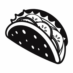 Taco  Silhouette Vector Illustration