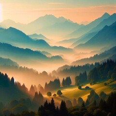 sunrise in the mountains