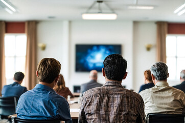 Fototapeta premium Rear View of Audience in a Conference Room
