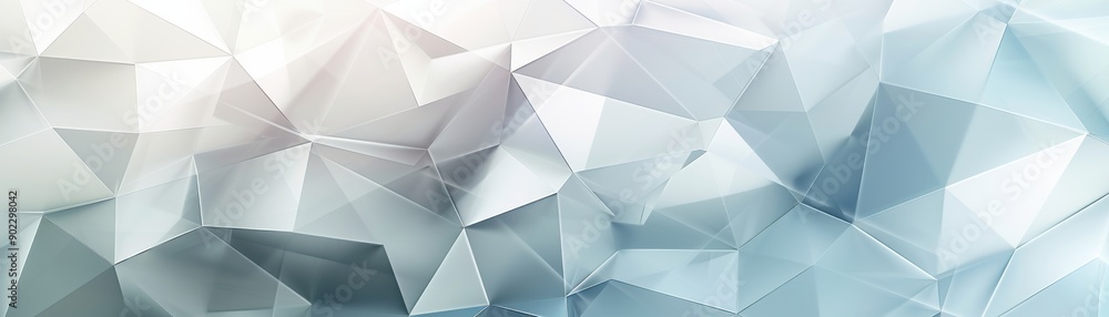 Poster abstract geometric background with soft blue and white tones, creating a modern, minimalistic atmosp