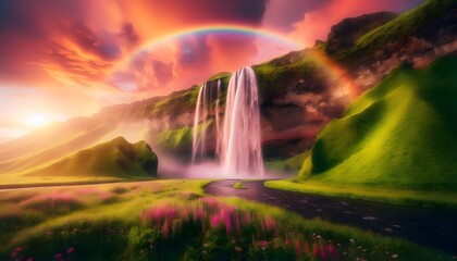 rainbow over water