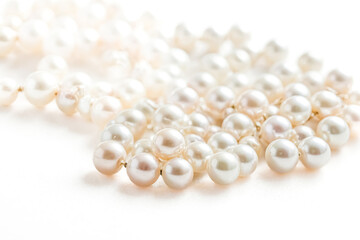 Close-up of a pearl necklace