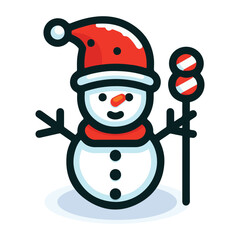 Christmas snowman vector. Snowman cartoon