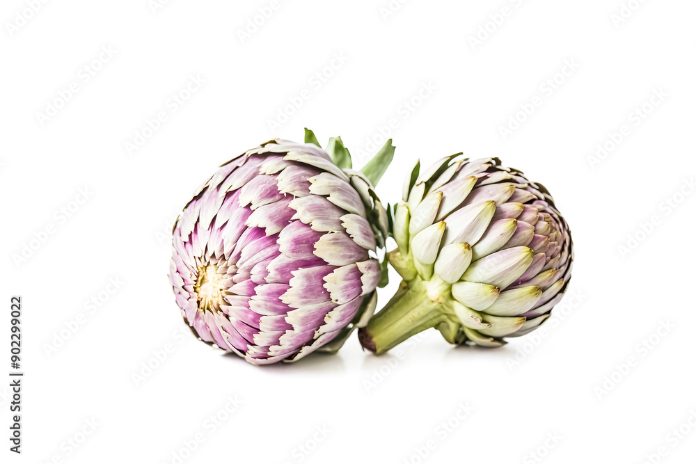 Poster Fresh Artichokes Isolated on White Background