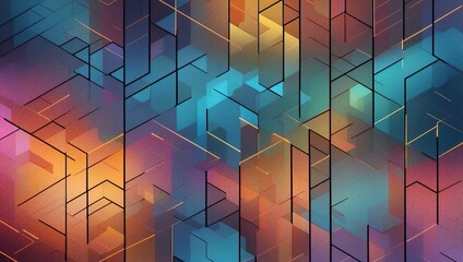 Abstract background with holographic grid patterns