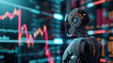 Robot in a Futuristic Digital World