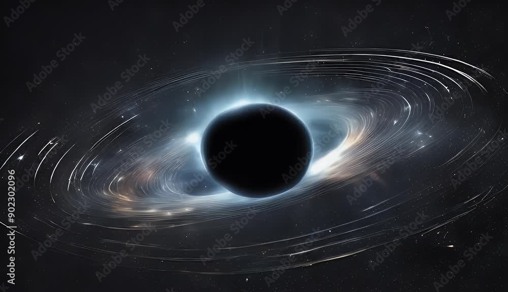 Wall mural horizon planet background stars comet event because effects universe falls abstract strong field hol