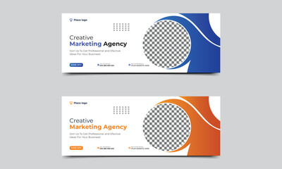 Facebook cover web banner. Digital marketing cover banner and social media post web banner template. vector illustration.