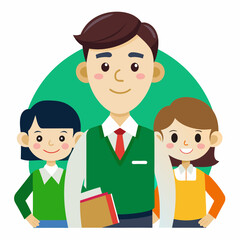 Teachers Day  Silhouette Vector Illustration