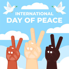 international day of peace illustration in flat design