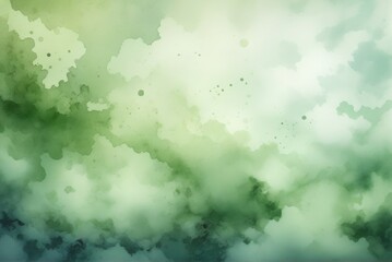 Abstract watercolor background green white color scheme made Tex