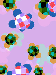 The turtle background with a checkered pattern can be used as wallpaper, tablecloths, and curtains.