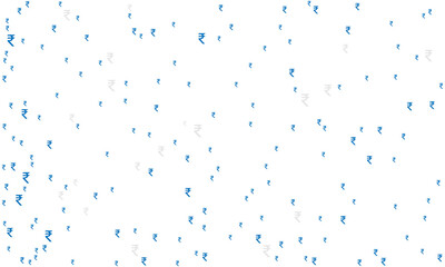 Indian Rupee symbols of different sizes and opacity seamless background pattern vector illustration.