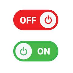 On and Off toggle switch button Vector illustration.
