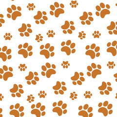 Fototapeta premium Paw Seamless Pattern