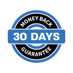 Vector 30 day money back guarantee label stamp
