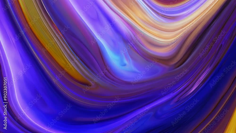Poster vibrant swirls of blue and purple: an abstract journey through fluid patterns in art. generative ai