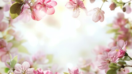 Beautiful pink flower blossoms in spring