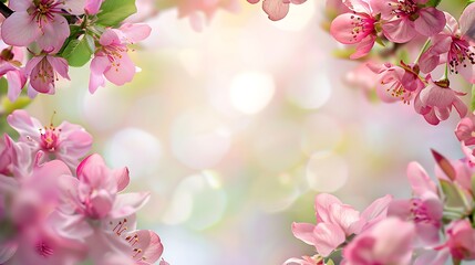 Beautiful pink flower blossoms in spring
