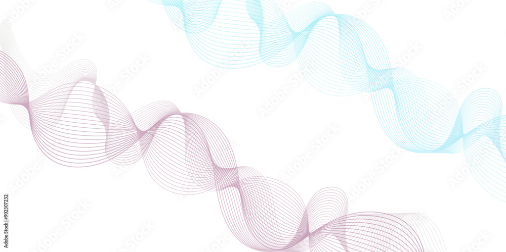 Poster abstract wave blend lines on transparent background. design for banner, wallpaper, background and ma