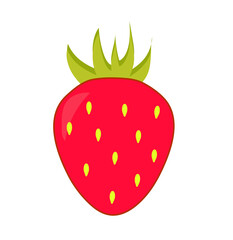 Strawberry isolated on white background. Ripe strawberry. Red berry fruit. Vector illustration