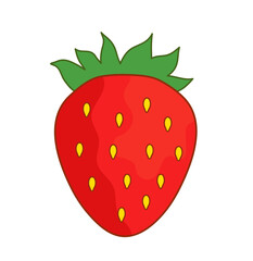Strawberry isolated on white background. Ripe strawberry. Red berry fruit. Vector illustration