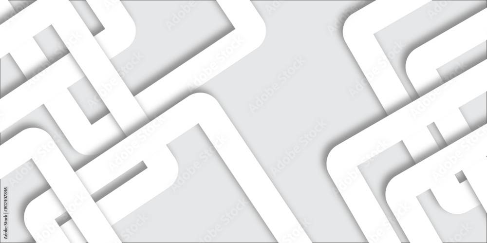 Poster white abstract geometric background with white paper sheets soars as abstract spaces with rectangles