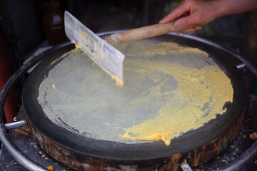 Traditional Shandong pancake making