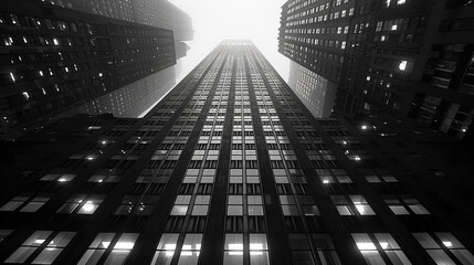 modern urban office building showcases sleek architecture and innovative design, symbolizing progress and growth in the business sector. Glass and steel elements emphasize a contemporary aesthetic