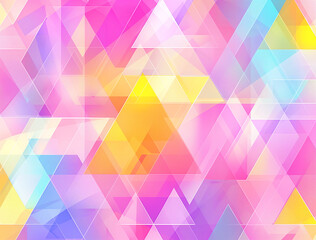 Obraz premium Colorful geometric background with triangular shapes in various shades of pastel,
