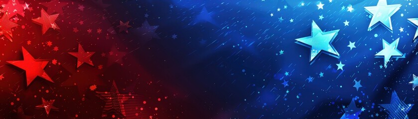 Obraz premium Vibrant background featuring red and blue stars, ideal for patriotic themes, celebrations, or creative projects.