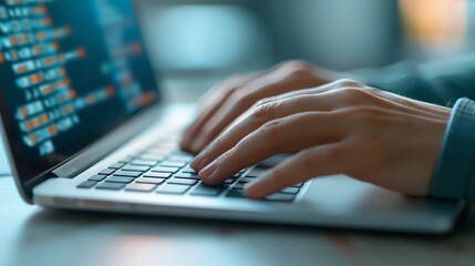 Hands typing with cybersecurity risk assessment tools, Cybersecurity risk tools, Evaluating potential vulnerabilities