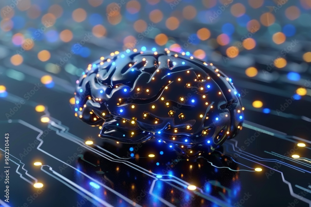 Poster neural brain model with digital circuit integration