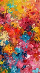Abstract Painting with Swirls of Vibrant Colors