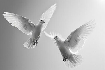 Obraz premium White birds in flight