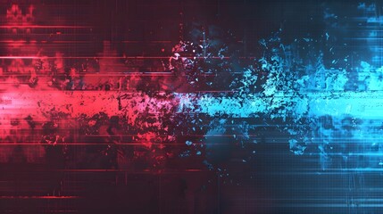 Obraz premium TV or computer screen displaying distorted colorful static