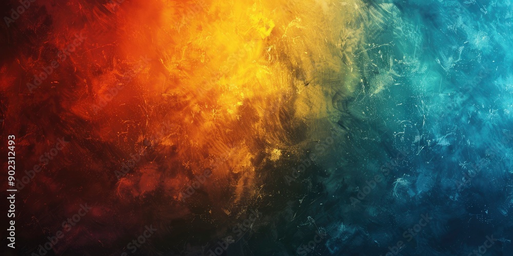 Poster Abstract Colorful Painted Texture with Swirls and Splashes