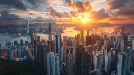 Fototapeta premium Chicago Cityscape at Sunset