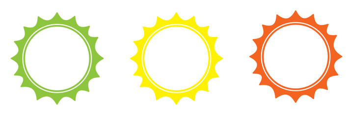 colorful badge icon set