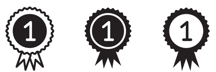 Certified badge icon set isolated on a white background