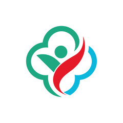 Abstract of natural social care logo