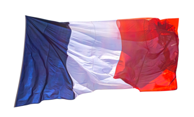 Isolated  national flag of France, Europe 
