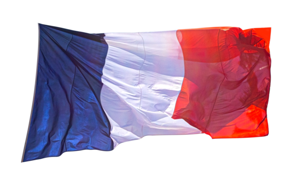 Isolated  national flag of France, Europe 