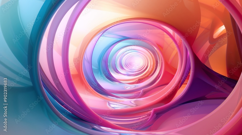 Poster abstract colorful spiral pattern with glowing light. a futuristic design concept.