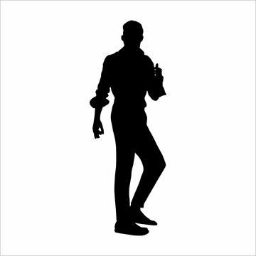 recommend clip art: Silhouette of a man holding a lighter