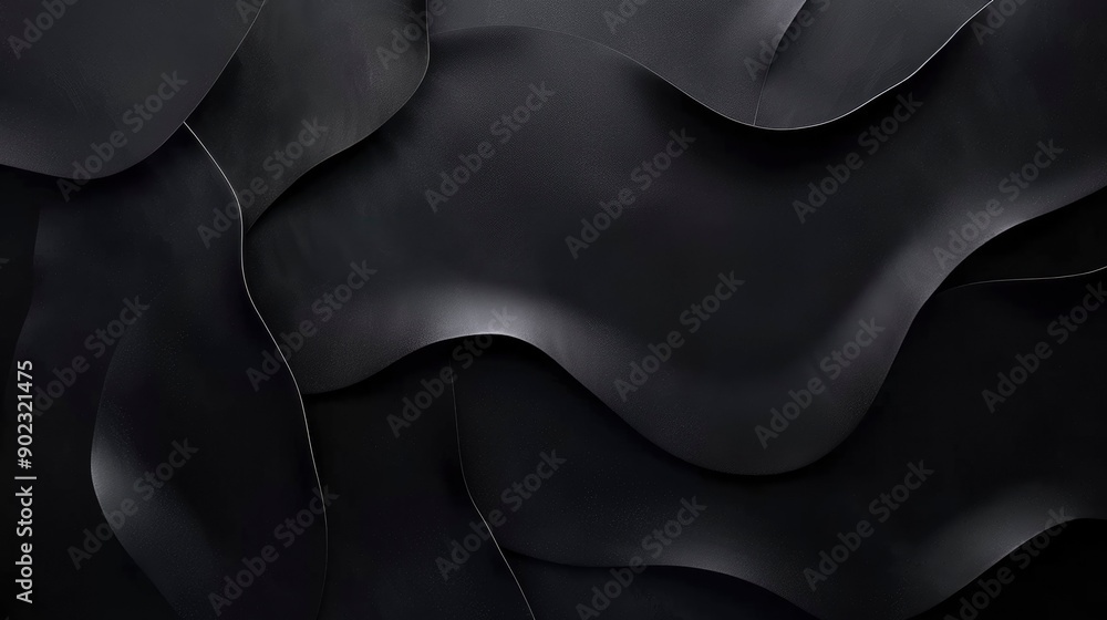 Poster abstract black wavy pattern with subtle texture