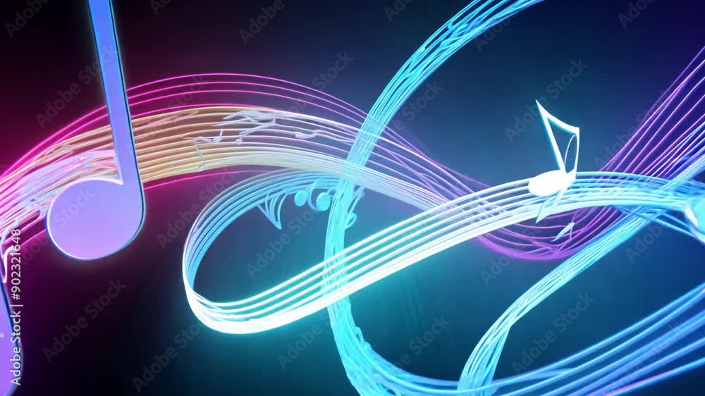 Poster twitching musical notes loopable background