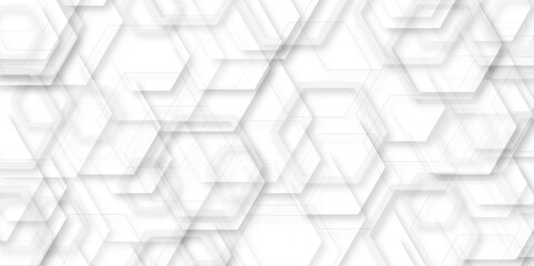 White abstract hexagon background. Abstract hexagonal concept technology, banner and wallpaper background. Modern simple style hexagonal graphic concept. luxury white pattern geometric mesh cell text 