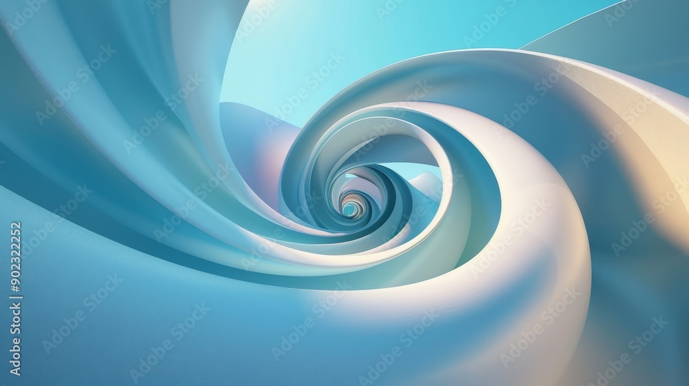 Aufkleber abstract swirling blue and white forms create a dynamic and futuristic composition.