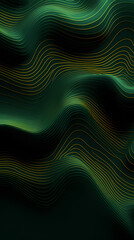 Fototapeta premium Digital technology green gold gradient terrain geometry abstract poster background